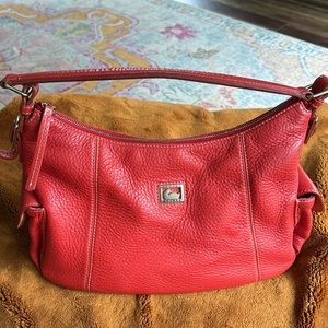 Vintage Authentic pebble leather Dooney & Bourke shoulder bag red gorgeous